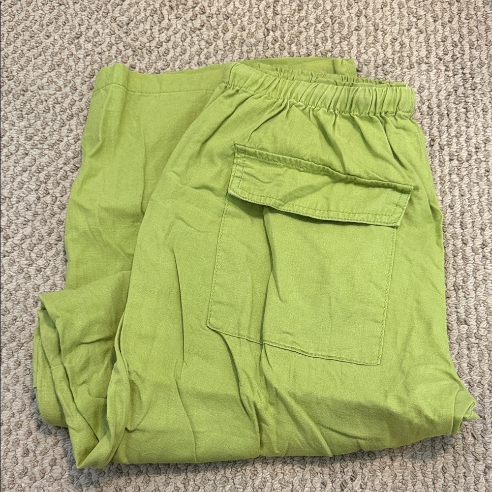 Lime Green Casual Pants